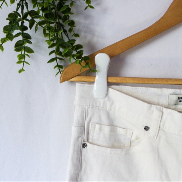 F21 Skinny White Denim Pants - Picture 2 of 8